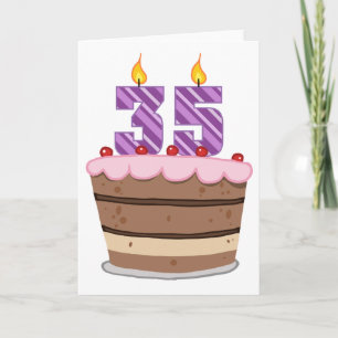 Age 35 on Birthday Cake Card