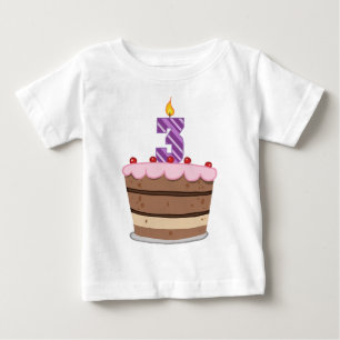Age 3 on Birthday Cake Baby T-Shirt
