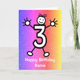 Age 3 Years Old Happy Birthday Card