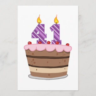 Age 41 on Birthday Cake Card
