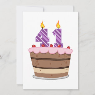 Age 41 on Birthday Cake Card