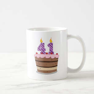 Age 41 on Birthday Cake Coffee Mug