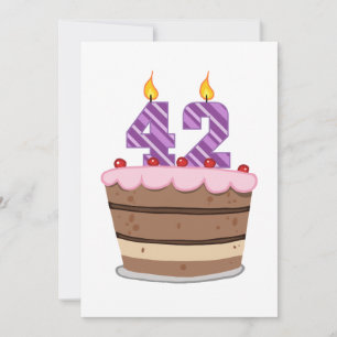 Age 42 on Birthday Cake Card