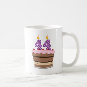 Age 44 on Birthday Cake Coffee Mug