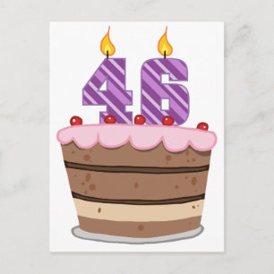 Age 46 on Birthday Cake Postcard