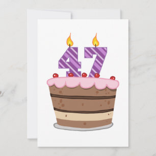 Age 47 on Birthday Cake Card