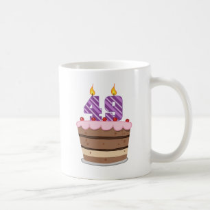 Age 49 on Birthday Cake Coffee Mug