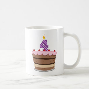 Age 4 on Birthday Cake Coffee Mug