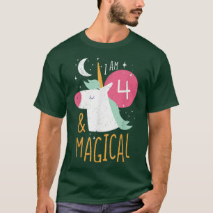 Age 4 Year Old Cute Animal Birth Born Cute Magical T-Shirt