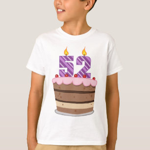Age 52 on Birthday Cake T-Shirt