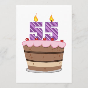 Age 55 on Birthday Cake Card