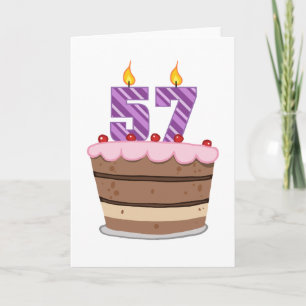 Age 57 on Birthday Cake Card
