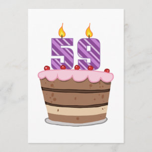 Age 59 on Birthday Cake Card