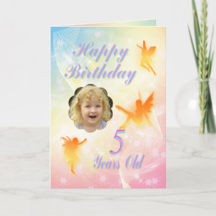 Age 5, flower fairy birthday card