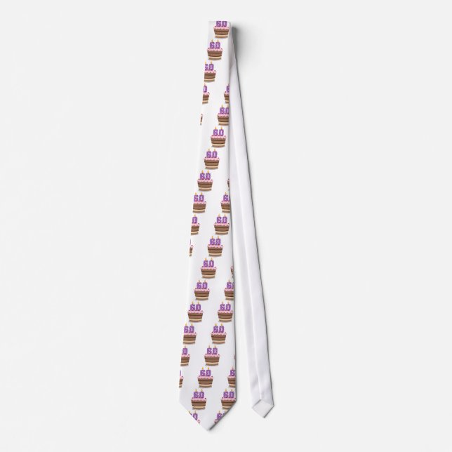 Age 60 on Birthday Cake Tie (Front)