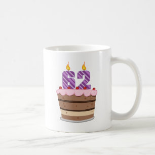 Age 62 on Birthday Cake Coffee Mug