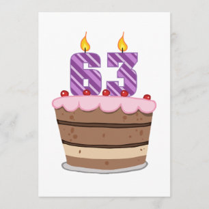 Age 63 on Birthday Cake Card