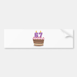 Age 67 on Birthday Cake Bumper Sticker