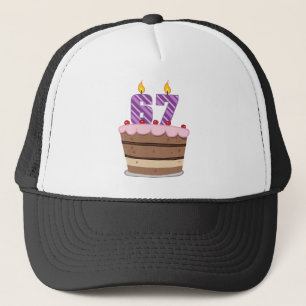 Age 67 on Birthday Cake Trucker Hat