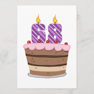 Age 68 on Birthday Cake Card