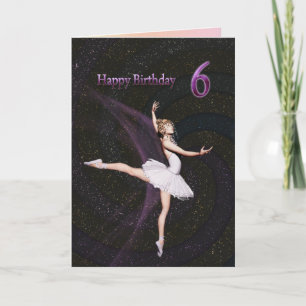 Age 6, a ballerina birthday card