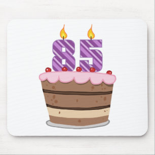 Age 85 on Birthday Cake Mouse Mat