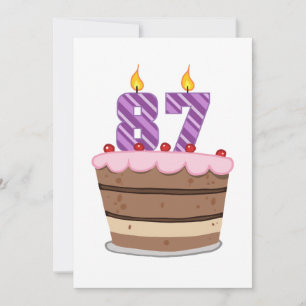 Age 87 on Birthday Cake Card