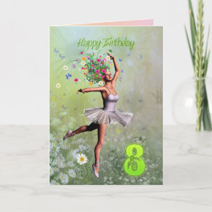 Age 8, flower fairy birthday card