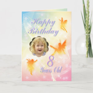 Age 8, flower fairy birthday card