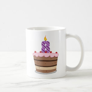 Age 8 on Birthday Cake Coffee Mug