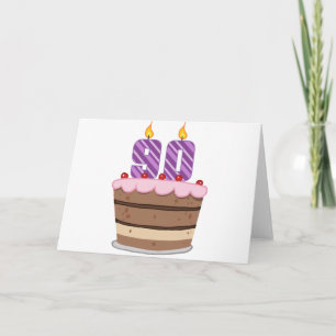 Age 90 on Birthday Cake Card