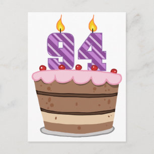 Age 94 on Birthday Cake Postcard