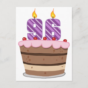 Age 96 on Birthday Cake Postcard