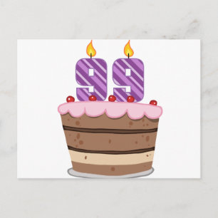 Age 99 on Birthday Cake Postcard