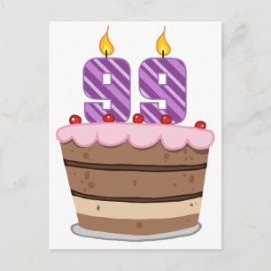 Age 99 on Birthday Cake Postcard