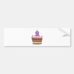 Age 9 on Birthday Cake Bumper Sticker