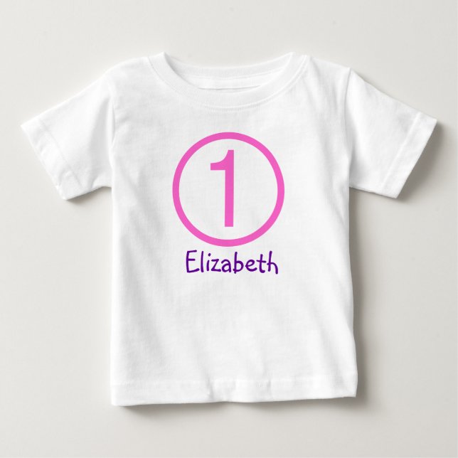 Age and Name  Customisable 1st Birthday Tshirt (Front)