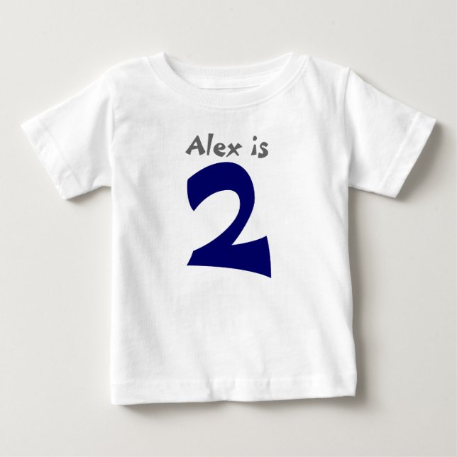 Age and Name  Customisable 1st Birthday Tshirt (Front)
