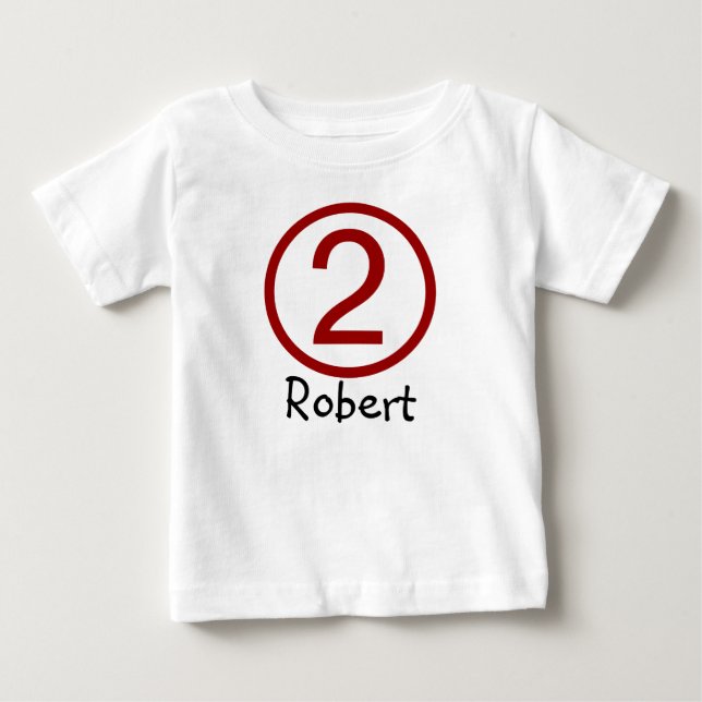 Age and Name  Customisable 2nd Birthday Tshirt (Front)
