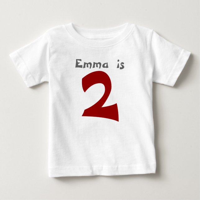 Age and Name  Customisable 2nd Birthday Tshirt (Front)