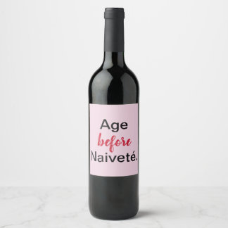 Age Before Naivete in Pink Wine Label