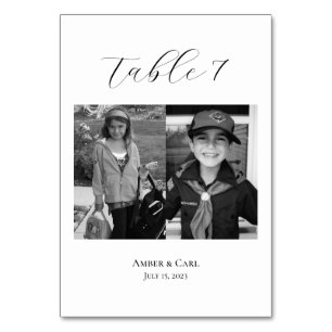 Age Childhood Photos Wedding Table Card Numbers