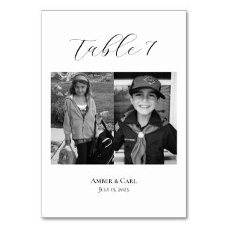 Age Childhood Photos Wedding Table Card Numbers