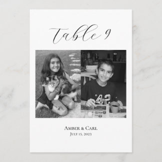 Age Childhood Photos Wedding Table Card Numbers 