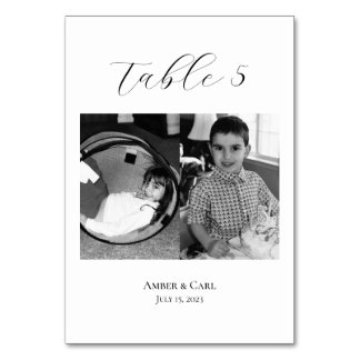 Age Childhood Photos Wedding Table Card Numbers