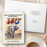 Age is Irrelephant Elephant Funny Birthday Card<br><div class="desc">Funny birthday card lettered with elephant themed play on words "age is irrelephant". You can personalise the card front and the message inside. Design features watercolor illustration of elephants on the savannah with colourful birthday balloons drifting into the sky. Fun card with light-hearted, age related humour for friend or relative...</div>