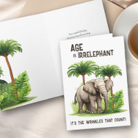 Age is Irrelephant Wrinkle Elephant Funny Birthday