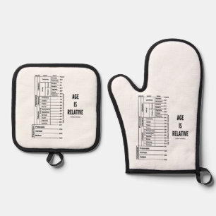 Age Is Relative Geological Time Chart Geek Humour Oven Mitt & Pot Holder Set