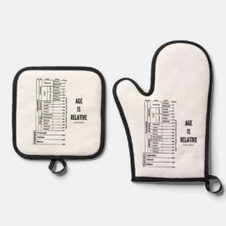 Age Is Relative Geological Time Chart Geek Humour Oven Mitt & Pot Holder Set