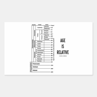 Age Is Relative (Geological Time Chart) Rectangular Sticker